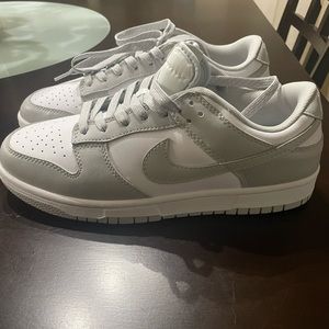 Gray and white Nike dunks. Brand new.